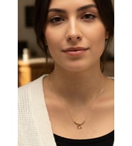 Altın Dorika Toplu Ay Yıldız Kolye Uçlu Zincir