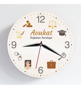 Avukata Hediye Kişiye Özel Tasarım Duvar Saati