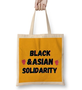 Black Asian Solidarity Stop AAPI Hate Bez Çanta Uzun Saplı
