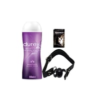 Durex Aloe Vera 2'si 1 Arada Masaj & Kayganlaştırıcılı Jel + Siyah Deri Ağız Topu + Hediye