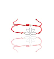 Gümüş lotus  yaşam  çiçeği kırmızı ipli bileklik SGTL12059RODAJ