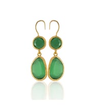Kadir Jewellery 22 Ayar Altın Kaplama Kadın Taşlı Küpe -El İşçiliği Ve Hipoalerjenik Küpe