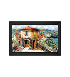 Manzara Temalı Kanvas Tablo 80 x 110 cm Siyah Çerçeve