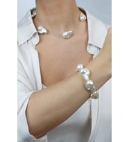 Barok İnci Choker Kolye Bileklik Set