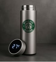 BK Gift Kişiye Özel İsimli Coffee Tasarımlı Filtreli Dijital Göstergeli Gümüş Çelik Termos-8, Arkadaşa Hediye, Sevgiliye Hediye, Yeni İş Hediyesi (Beyaz)