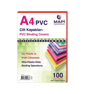 Mapi Cilt Kapağı Plastik Opak A4 160 MIC Kırmızı 2040203