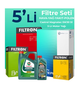 Filtron Fiat Doblo 1.6 Dizel Filtre Bakım Seti Castrol Motor Yağlı (2010-2015) 5 Li