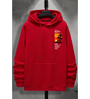 Beach Baskılı Oversize Sweatshirt (Kırmızı)