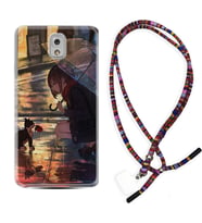 Samsung Note 3 4 5 8 9 20 Ultra 10 Lite Kılıf Boyun Asklı Rasta Silikon Kız ve Kedi 1762