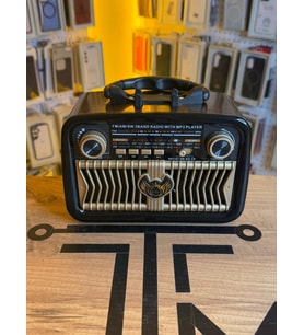 Telefon Standlı Nostaljik Radyo Bluetooth USB SD Kart Girişli Şarjlı Gold (Bakır)