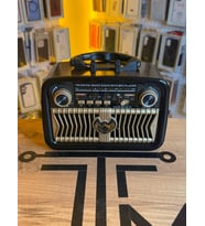 Telefon Standlı Nostaljik Radyo Bluetooth USB SD Kart Girişli Şarjlı Gold (Bakır)