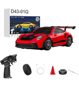 1:43 Kumandalı Mini Metal Şarjlı Porsche 911 Gt3 Rs 35 Dk Oyun 4 Çeker Kırmızı Renk