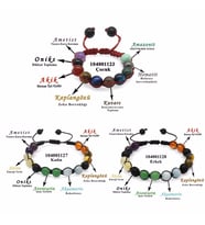 Makrome Örgülü Küre Kesim Multicolor Doğaltaş Kombinli Erkek-Kadın-Çocuk Başarı Bilekliği(3lü Set) (Çok Renkli)