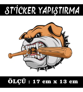 bulldog köpek bezboll sopalı saldırgan etiket sticker - 2 adet çıkartma araba motosiklet kask atv tablet pc buzdolabı otomobil bilgisayar uyumlu