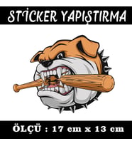 bulldog köpek bezboll sopalı saldırgan etiket sticker - 2 adet çıkartma araba motosiklet kask atv tablet pc buzdolabı otomobil bilgisayar uyumlu