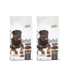 Reflex Adult Dog Kuzu Etli & Pirinçli Yetişkin Köpek Maması 15 Kg 2 Adet
