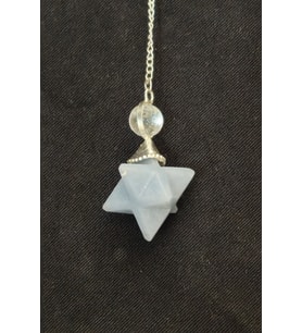 Merkaba Yıldızı Anjelit Ve Kuvars Taşlı Pandül - Sarkaç 623-2