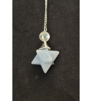 Merkaba Yıldızı Anjelit Ve Kuvars Taşlı Pandül - Sarkaç 623-2