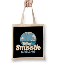 Funny Smooth Sailing Nautical Boating Sailor Bez Çanta Uzun Saplı