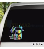 Motorcu Bebek Motorda Bebek Var Hologram Oto Sticker Cam Araba Yapıştırma Çıkartma Etiket 15 X 15 Cm