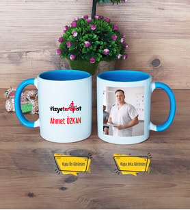 Fizyoterapist Kupa Bardak Mavi Fotoğraflı Tıp Bayramı Hediyesi Fizyoterapistler Günü Hediyesi