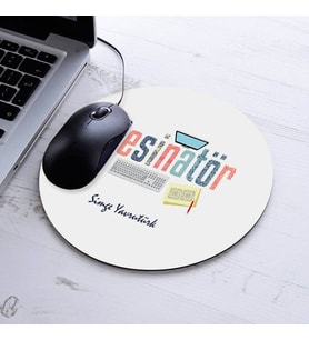 İsimli Desinatör Temalı Yuvarlak Mousepad