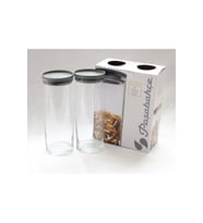 Gri Vakumlu 1230 cc Cam Saklama Kabı Çiftli Set