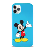 Apple iPhone 11 Pro Max  Lansman Kılıf Mickey Mouse Tasarımlı Altı Kapalı İçi Kadife Kaplı  Kapak (Şeffaf)