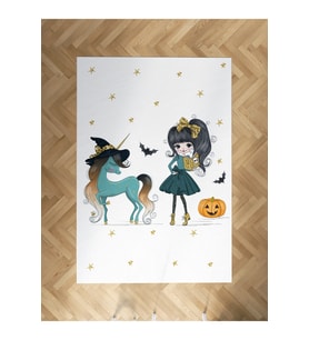 MEKTA HOME BEBEK VE ÇOCUK ODASI Bal Kabaklı Unicorn Desenli Halı