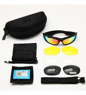 Daisy USA C6 Polarize Değişebilir 4 Lens Military Tactical Gözlük Seti