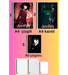 another 3 adet defter seti A4 büyük boy 72 sayfa çizgili_kareli + A5 çizgisiz defter seti