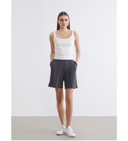 LC WAIKIKI Gri Beli Lastikli Soft Touch Kadın Spor Şort