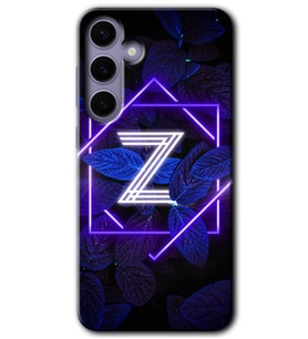 Galaxy S24 Kılıf HD Desen Baskılı Kılıf - Dark Neon Yaprak Z Harfi