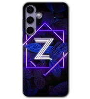 Galaxy S24 Kılıf HD Desen Baskılı Kılıf - Dark Neon Yaprak Z Harfi
