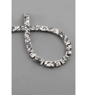 Hematit Doğal Taş Mat Benekli Beyaz Kare Kesim 6x6mm Dizi [AA]