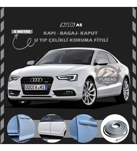 Audi A5 Oto Araç Kapı Koruma Fitili 5metre Parlak Gri Renk