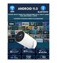 Taşınabilir Bluetooth Projektör, Ev Sineması ve Android 11 ile Yüksek Kalite