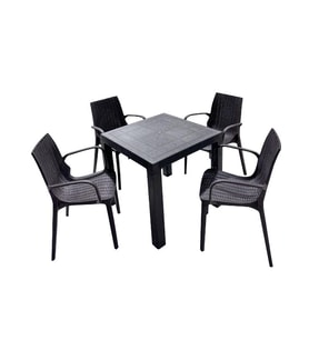 Mandella Elit Rattan 80x80 Nirvana Koltuk Masa Takımı Kahverengi