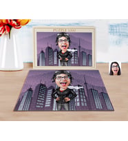BK Gift Kişiye Özel Kadın Pilot Karikatürlü 1000 Parça Profesyonel Puzzle-1