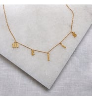 Kişiye Özel Old English Font Tasarım İsim Kolye 925K Gümüş (Gold)