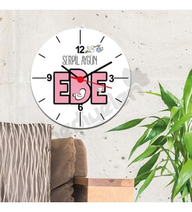 Ebe Pembe Tasarım Duvar Saati