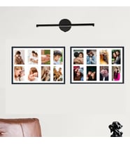 Yapışkanlı Sök Tak 20x30 Çerçeveler (2 adet)+Sensörlü Aplik+Fotoğraf baskıları (Siyah)