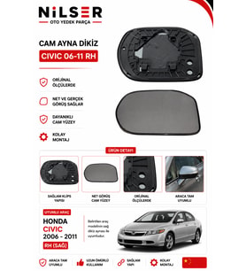 Honda Civic Dikiz Ayna Cam Sağ Dış 2006-2011