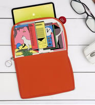 BK Gift Modern Soyut Tasarımlı Taşınabilir Koruyucu Tablet Kılıfı & Organizer Çanta - Turuncu-4