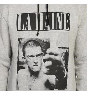 Bant Giyim - La Haine Gri Kapşonlu Erkek Sweatshirt Hoodie