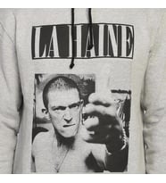 Bant Giyim - La Haine Gri Kapşonlu Erkek Sweatshirt Hoodie