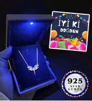 Doğum Günü Hediyesi Premium Işıklı Kutusunda 925 Ayar Gümüş Kolye Farklı Modeller İyi Ki Doğdun (Model 4)