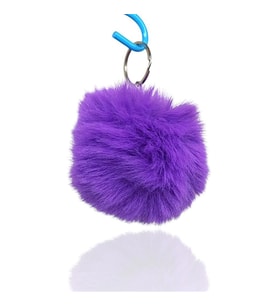 Peluş Ponpon Anahtarlık Mor
