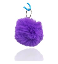 Peluş Ponpon Anahtarlık Mor