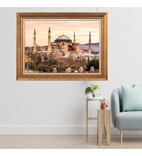 Altın Paspartulu Çerçeveli Tablo N443 (Gold)